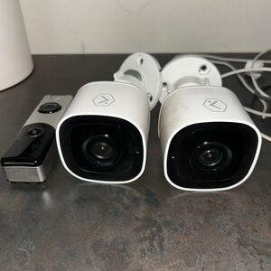 ADT White and Black Security Cameras